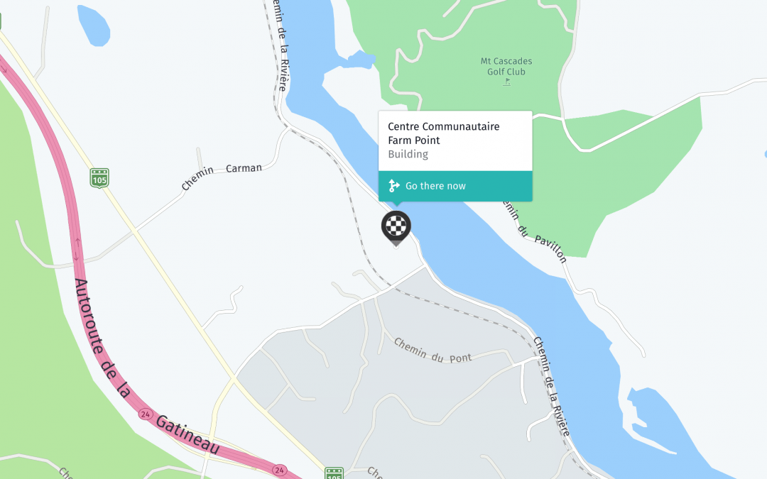 Map showing area around community centre